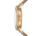 Michael Kors Corey Analog Gold Dial Brown Leather Strap Watch for Women - MK2986