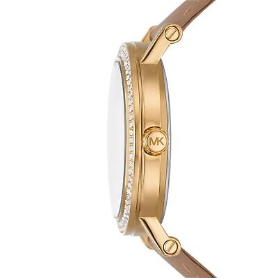 Michael Kors Corey Analog Gold Dial Brown Leather Strap Watch for Women - MK2986