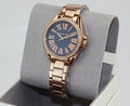 Michael Kors Kacie Three Hand Black Dial Rose Gold Steel Strap Watch for Women - MK6930