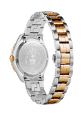 Versace Hellenyium GMT Black Dial Two Tone Steel Strap Watch for Men - V11040015