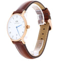Daniel Wellington Dapper St Mawes White Dial Brown Leather Strap Watch For Women - DW00100091