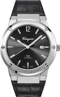 Salvatore Ferragamo F-80 Classic Black Dial Black Leather Strap Watch for Men - SFDT00219