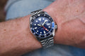 Seiko 5 Sports GMT SKX Automatic Blueberry Dial Silver Steel Strap Watch For Men - SSK003K1