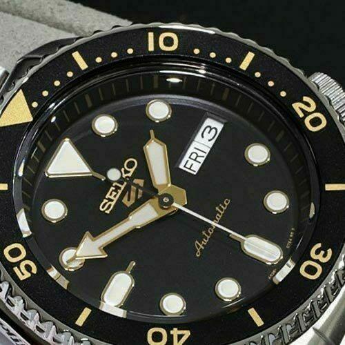Seiko 5 Sports Automatic Black Dial Silver Steel Strap Watch For Men - SRPD57K1