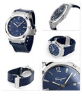 Salvatore Ferragamo F-80 Classics Blue Dial Blue Leather Strap Watch for Men - SFDT00719