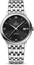 Omega De Ville Prestige Co-Axial Black Dial Silver Steel Strap Watch for Men - 424.10.40.20.01.001