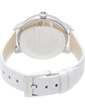 Swarovski Crystalline Hours Silver Dial White Leather Strap Watch for Women - 5295383