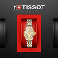 Tissot Classic Dream Lady Gold Dial Two Tone Steel Strap Watch For Women - T129.210.22.263.00