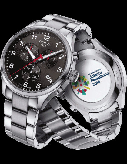 Tissot Chrono XL Quartz Asian Games Edition Black Dial Silver Steel Strap Watch For Men - T116.617.11.057.02
