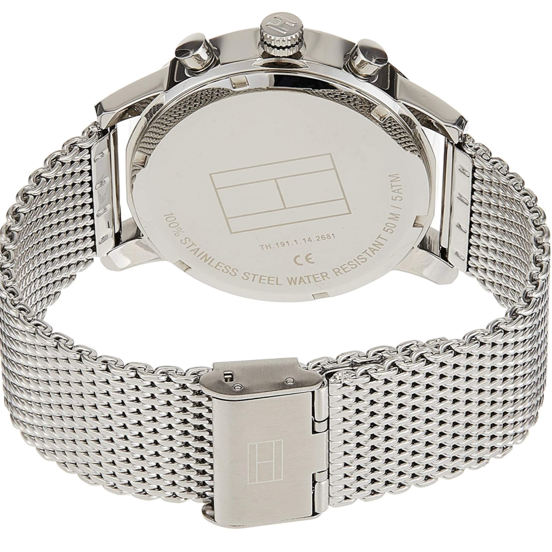 Tommy Hilfiger Harrison Quartz Grey Dial Silver Mesh Bracelet Watch for Men - 1790877
