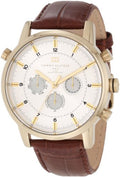 Tommy Hilfiger Harrison White Dial Brown Leather Strap Watch for Men - 1790874