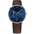 Tommy Hilfiger Cooper Blue Dial Brown Leather Strap Watch for Men - 1791508