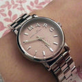 Marc Jacobs Baker Pink Dial Silver Steel Strap Watch for Women - MBM3283