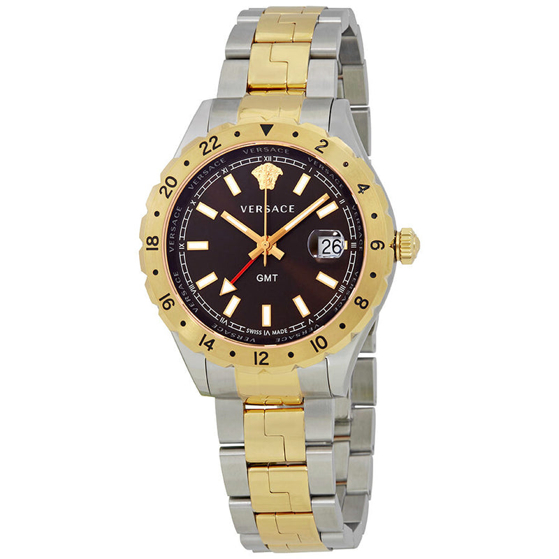 Versace Hellenyium Quartz Brown Dial Two Tone Steel Strap Watch For Men - V11040015