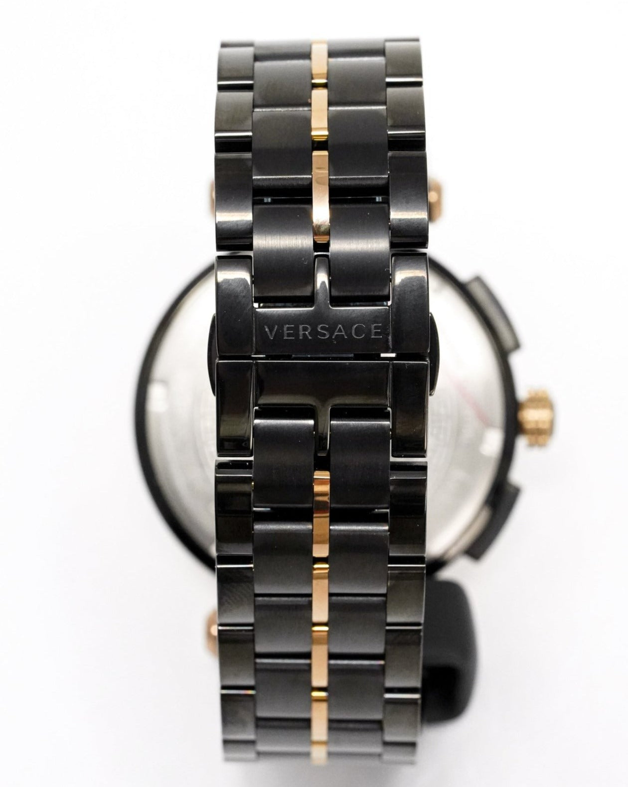 Versace Aion Chronograph Black Dial Grey Steel Strap Watch for Men - VBR050017