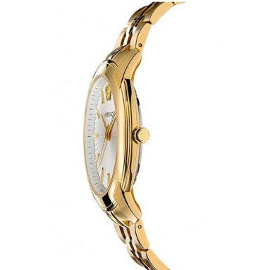 Versace V-Urban Quartz White Dial Gold Steel Strap Watch For Men - VELQ00719