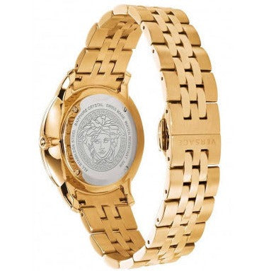Versace V-Urban Quartz White Dial Gold Steel Strap Watch For Men - VELQ00719