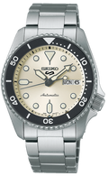 Seiko 5 Sports SKX Automatic Cream Dial Silver Steel Strap Watch For Men - SRPK31K1