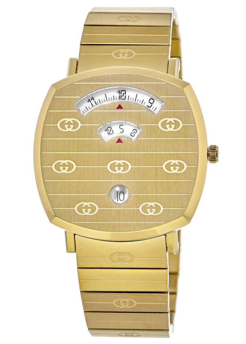 Gucci Grip Yellow Gold Dial Yellow Gold Steel Strap Unisex Watch - YA157403
