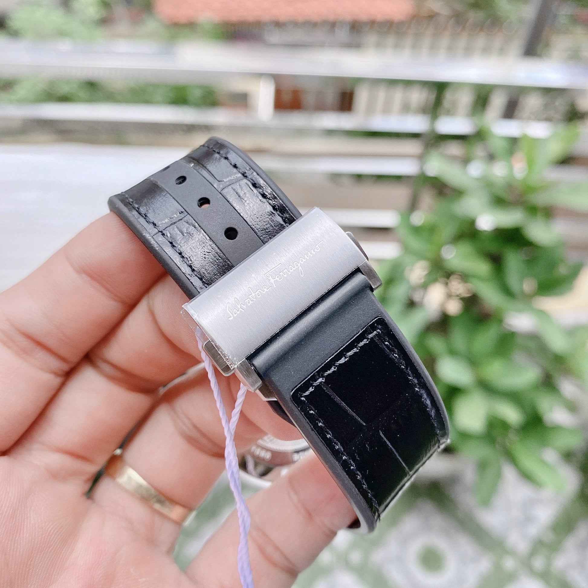 Salvatore Ferragamo F-80 Classic Black Dial Black Leather Strap Watch for Men - SFDT00219