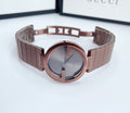 Gucci Interlocking G Quartz Brown Dial Brown Steel Strap Watch for Women - YA133317