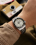 Seiko 5 Sports SKX Automatic Cream Dial Silver Steel Strap Watch For Men - SRPK31K1