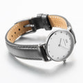 Daniel Wellington Classy Sheffield White Dial Black Leather Strap Watch For Women - DW00100068