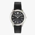 Versace V Urban Black Dial Black Leather Strap Watch for Men - VELQ00119