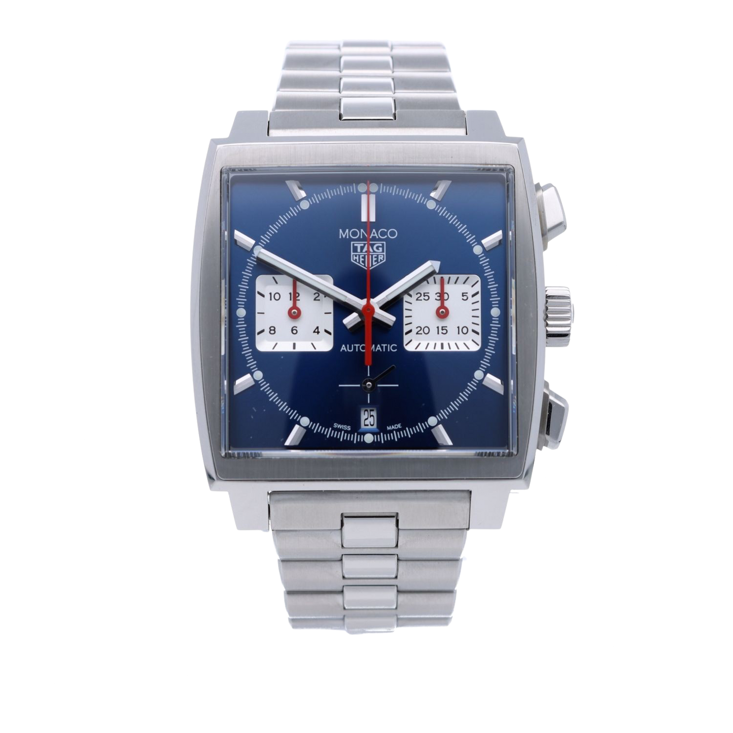 Tag Heuer Monaco Automatic Chronograph Blue Dial Silver Steel Strap Watch for Men - CBL2111.BA0644