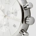 Calvin Klein City Chronograph Silver Dial Black Leather Strap Watch for Men - K2G271C6