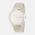 Calvin Klein Minimal SIlver Dial Silver Mesh Bracelet Watch for Women - K3M221Y6
