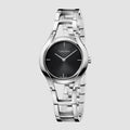 Calvin Klein Class Black Dial Silver Steel Strap Watch for Women - K6R23121