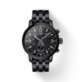 Tissot PRC 200 Chronograph Black Dial Black Steel Strap Watch For Men - T114.417.33.057.00