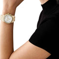 Michael Kors Runway Pavé Chronograph White Dial White Acetate Strap Watch for Women - MK7476