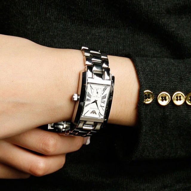 Emporio Armani White Dial Silver Stainless Steel Watch For Women - AR0146