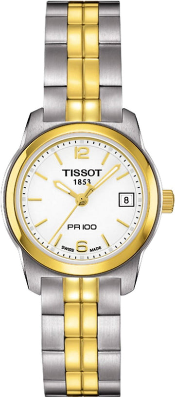 Tissot T Classic PR100 Gold Plated Quartz Watch For Women - T049.210.22.017.00