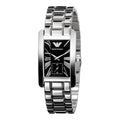 Emporio Armani Classic Black Dial Silver Stainless Steel Watch For Women - AR0157
