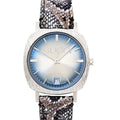 Gucci Grip Vintage Blue Dial Snakeskin Brown Leather Strap Watch for Women - YA152401