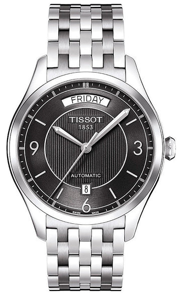 Tissot T Classic T One Automatic Black Dial Silver Steel Strap Watch For Men - T038.430.11.057.00