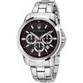 Maserati Successo Chronograph Black Dial Silver Steel Strap Watch For Men - R8873621009