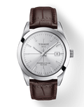 Tissot Gentleman Powermatic 80 Silicium Silver Dial Brown Leather Strap Watch For Men - T127.407.16.031.01