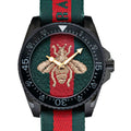 Gucci Dive Green & Red Dial Green & Red Nylon Strap Watch For Men - YA136216