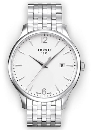 Tissot T Classic Tradition White Dial Silver Steel Strap Watch For Men - T063.610.11.037.00