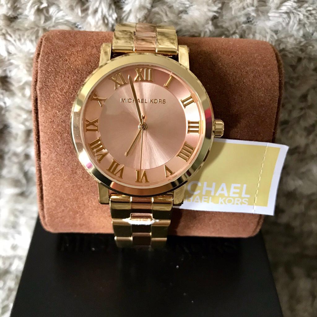 Michael Kors Norie Gold Dial Two Tone Steel Strap Watch for Women - MK3586