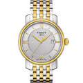 Tissot T Classic Bridgeport Silver Dial Two Tone Mesh Bracelet Watch For Men - T097.410.22.038.00