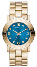 Marc Jacobs Amy Blue Dial Gold Steel Strap Watch for Women - MBM3303