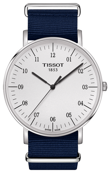 Tissot T Classic Everytime Large White Dial Blue NATO Strap Watch For Men - T109.610.17.037.00