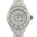 Chanel J12 Diamonds Ceramic White Dial White Steel Strap Watch for Women - J12 H1628