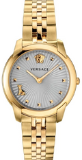 Versace Audrey Quartz Grey Dial Gold Steel Strap Watch for Women - VELR00719