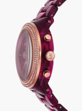 Michael Kors Runway Chronograph Red Dial Red Steel Strap Watch for Women - MK7425